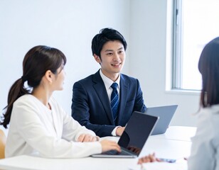 Obraz premium ビジネスマンとビジネスウーマン