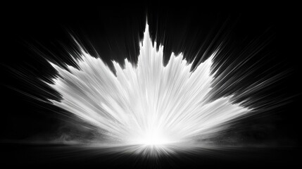 A dramatic explosion in black and white.