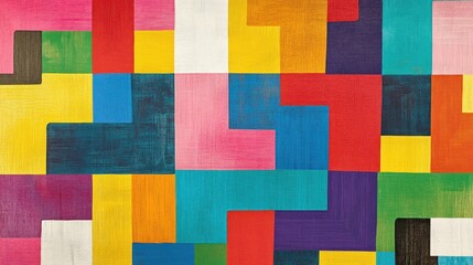 Fototapeta premium Abstract geometric pattern of colorful squares