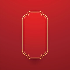Happy Chinese new year 2026. Chinese new year banner with circle for show product. Greeting card. China frame with lantern on red background.