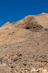 Beautiful mountain landscape in Tenerife with volcanic rock from Pico de Teide.
