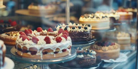Berry & Chocolate Bliss: A Tempting Cake Display.