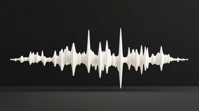 A white waveform on a black background.