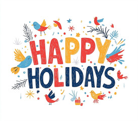 Festive avian celebration: A joyful greeting for the holiday season animatedly designed