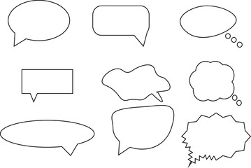 Speech buble, rectangular, zigzag icons. Quotation icons,, set of speech icons