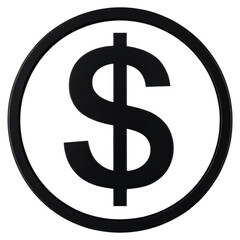 Obraz premium A black dollar sign enclosed in a circular emblem, symbolizing currency and financial transactions.