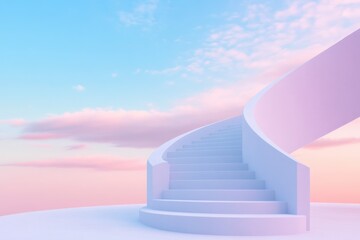 Stairway to pastel sky