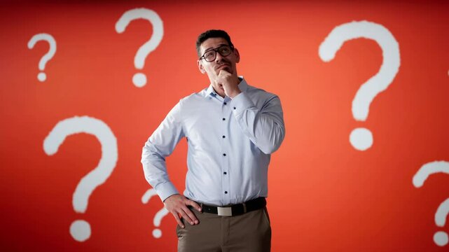 Lost Business Man And Question Marks