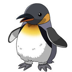 動物園や水族館にいるかわいい皇帝ペンギンの手描きイラスト