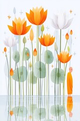 Serene Buddha with Vibrant Lotus Flowers in a Peaceful Reflection for Dharma Celebration