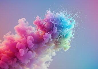 Obraz premium Colorful abstract ink cloud design background