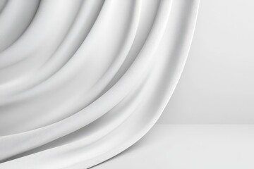 Obraz premium Elegant folds of white fabric drape gracefully.