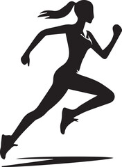 "Vector Set of Runner Woman Silhouettes – Athletic, Fitness, and Active Lifestyle Design Elements"