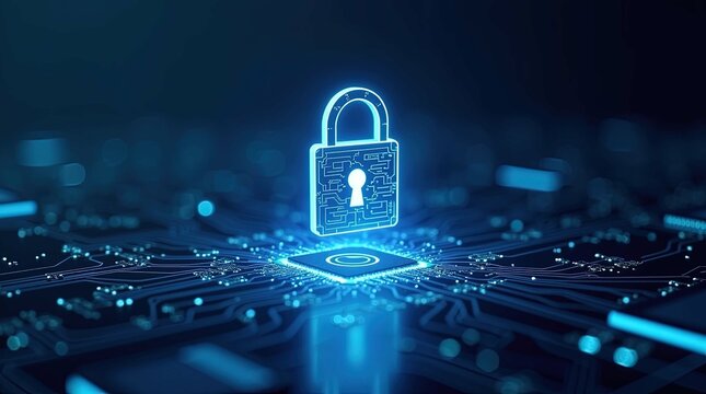 Abstract digital lock graphic technology security concept