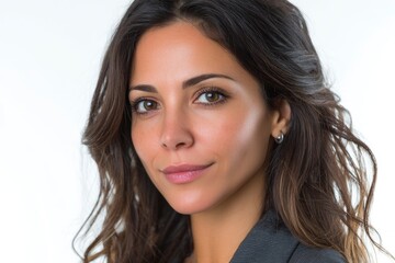 Naklejka premium Woman Portrait on White Background