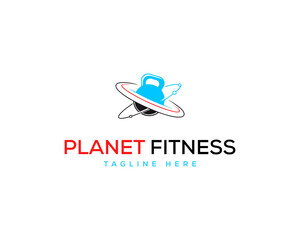 Fitness Gym workout and personal trainer ,Trendy modern style symbol,World gym fitness concept,planet gym flat minimalist logo design.