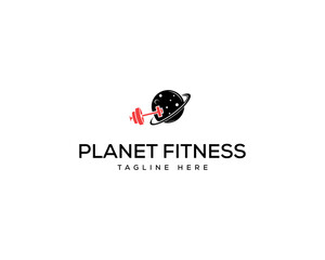 Fitness Gym workout and personal trainer ,Trendy modern style symbol,World gym fitness concept,planet gym flat minimalist logo design.