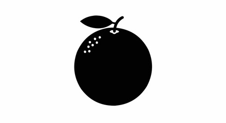 Grapefruit Black Vector Silhouette 2D Icon White Background