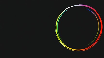 Colorful circle on dark background