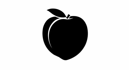 Peach Black Vector Silhouette 2D Icon White Background