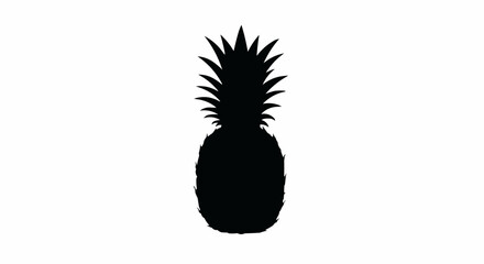 Pineapple Flat 2D Silhouette Icon White Background