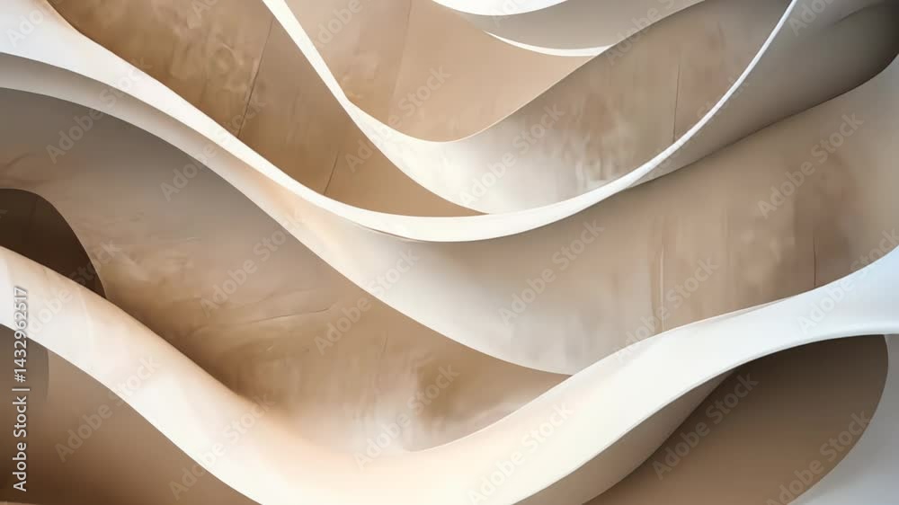 Poster elegant curves and textures showcase modern architecture in a warm, inviting setting generative ai