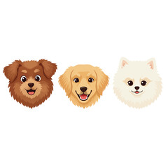 Dog face vector illustration of deer in cartoon flat style. Male or female deer wild life animal isolated in white background. Cute different poses deer with long horns for logo, icon, infographic, sy