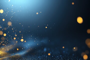 Blurred gold and blue bokeh lights