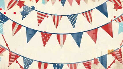 Obraz premium Flag Day Retro Background: Looking Back on Old Times, Recreating the Nostalgic Sentiment and Timeless Charm of Flag Day with Classic Elements