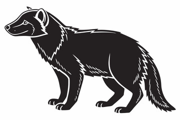 bush dog sihouette black vector
