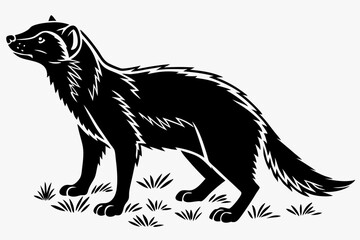 bush dog sihouette black vector