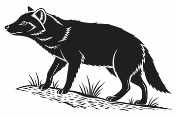 bush dog sihouette black vector