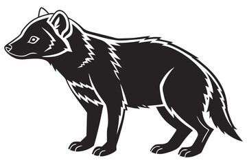bush dog sihouette black vector