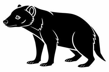 bush dog sihouette black vector