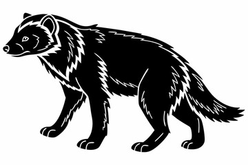 bush dog sihouette black vector