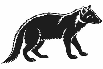 bush dog sihouette black vector