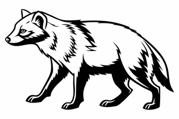 bush dog sihouette black vector