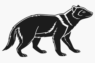bush dog sihouette black vector