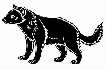 bush dog sihouette black vector