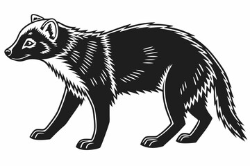 bush dog sihouette black vector