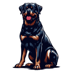 Fototapeta premium rottweiler vector and illustration isolated on white background.