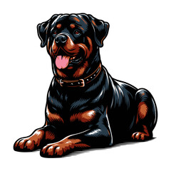rottweiler vector and illustration isolated on white background.
