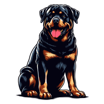 rottweiler vector and illustration isolated on white background.