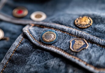 Denim with decorative pin collection
