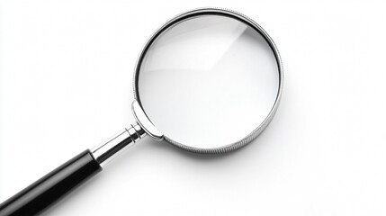 Professional Magnifying Glass Isolated on White Background for Detailed Examination Usage