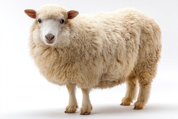 Fototapeta premium Isolated Sheep with White Wool
