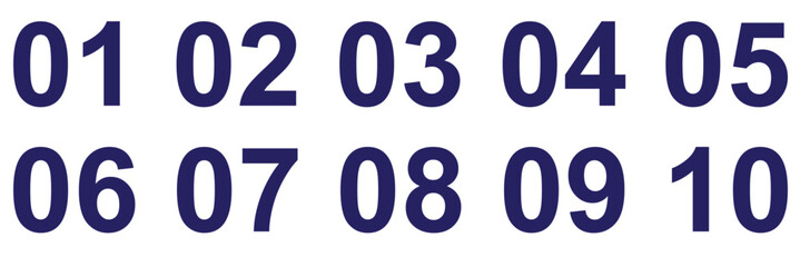 Bullet Point, Circle Number font icon . Typography Set of Round 1-9 Numbers.