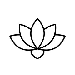 Lotus icon. Flower Symbol. Lotus flower sign color editable