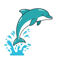 Vector of cartoon dolphin illustration on white