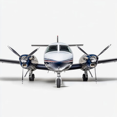 Fototapeta premium sleek regional turboprop airplane is shown on white background, highlighting its twin propellers and streamlined design. aircraft exudes sense of modernity and efficiency